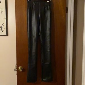 ZARA Black Leather Leggings.